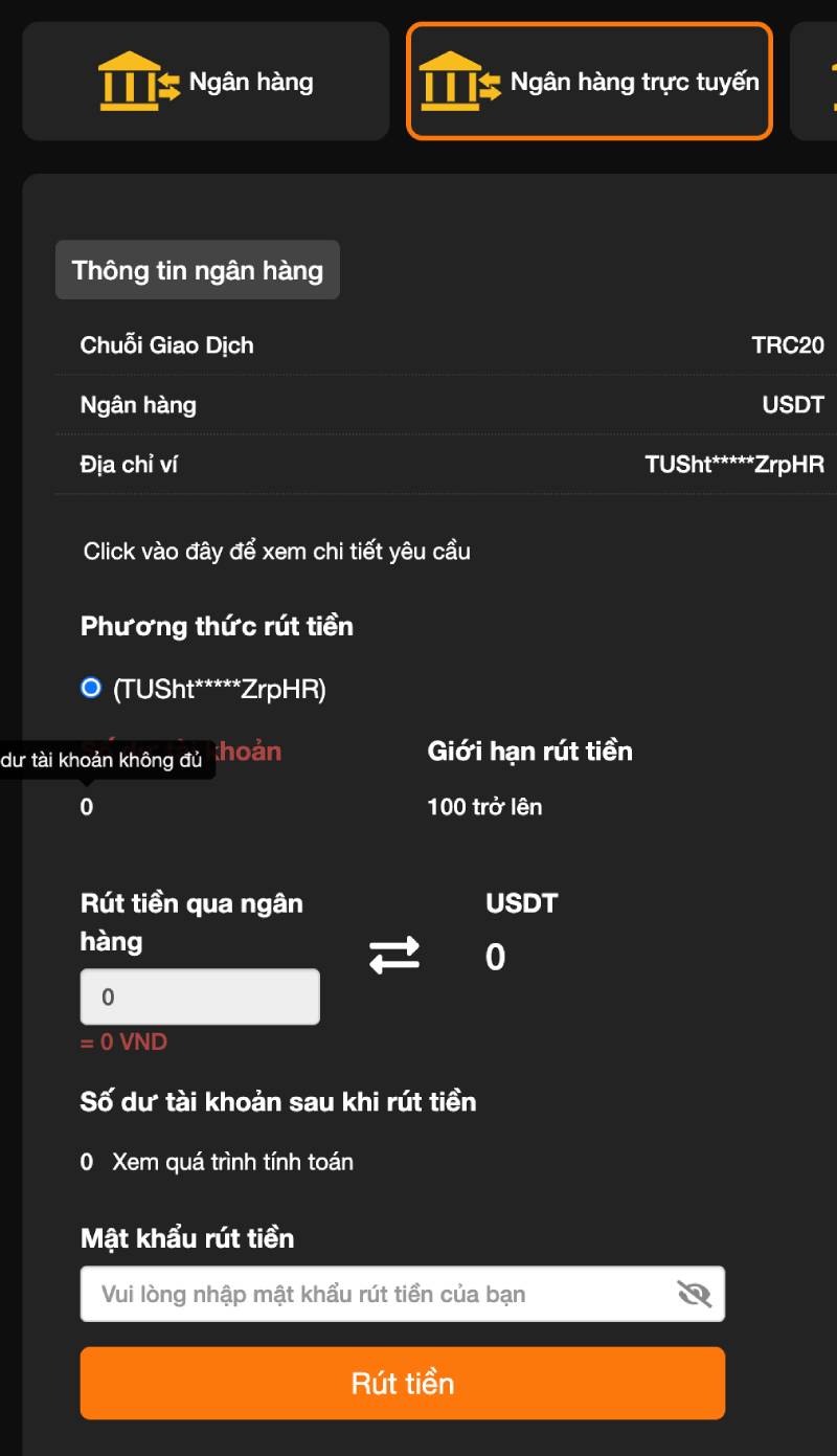 Hướng dẫn rút tiền i9bet bằng USDT (tiền điện tử)